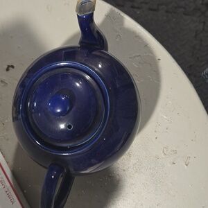 Cobalt Blue Teapot  With a Built-in Ceramic Strainer.